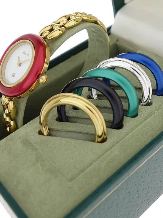 Gucci 11/12 Change Bezel Chameleon Quartz Watch SS 187129